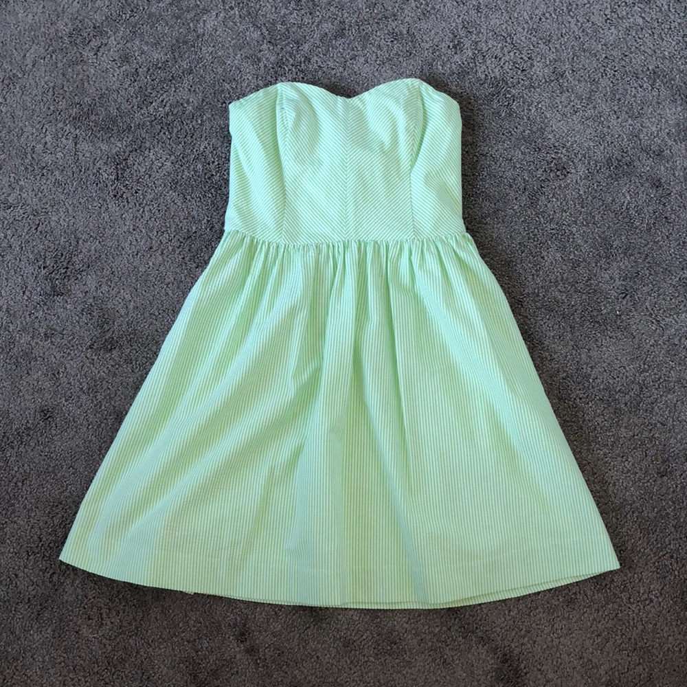 Lilly Pulitzer Green Seersucker Dress